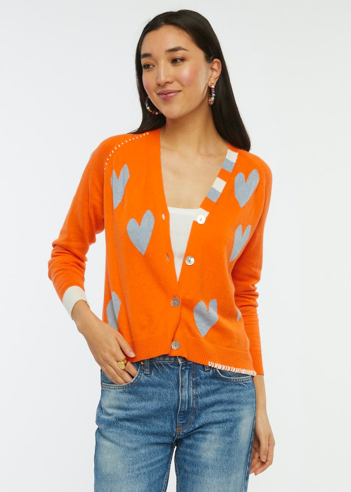 HEARTS CARDI-APRICOT - Kingfisher Road - Online Boutique