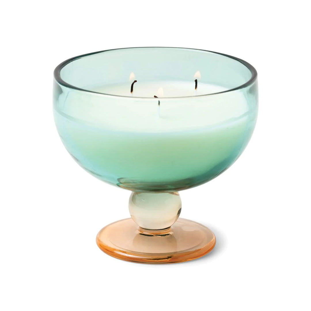 AURA TEAL & ORANGE TINTED GLASS GOBLET - TOBACCO PATCHOULI - Kingfisher Road - Online Boutique