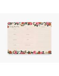 Rosa Meal Planner Notepad - Kingfisher Road - Online Boutique