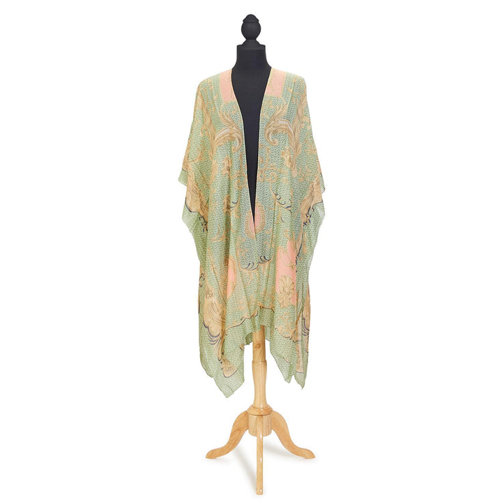 ROCOCO PRINTED LONG KIMONO - Kingfisher Road - Online Boutique