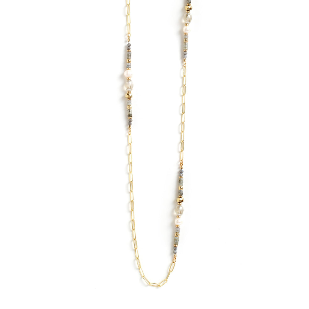 LONG CHAIN AND CRYSTAL NECKLACE - Kingfisher Road - Online Boutique