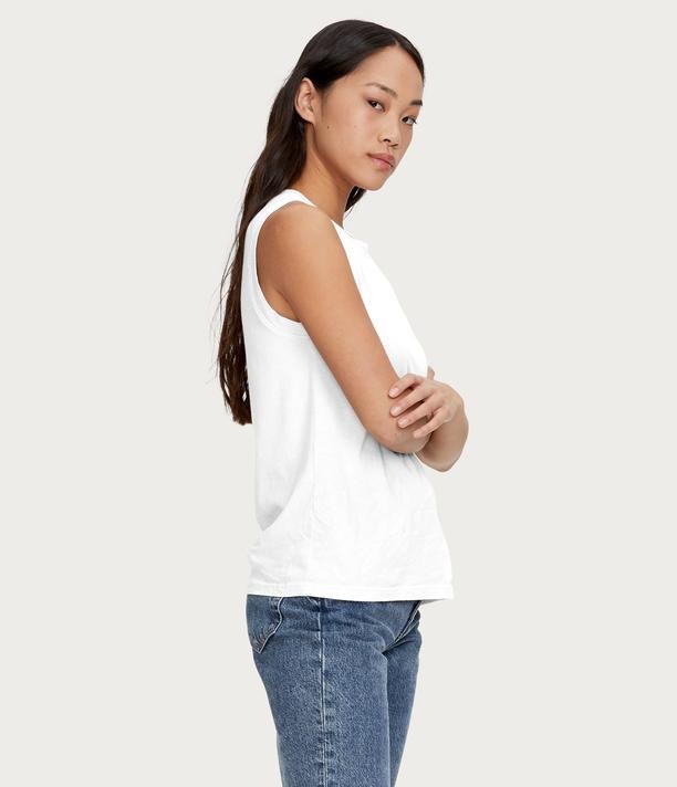 Iris Muscle Tee - White - Kingfisher Road - Online Boutique