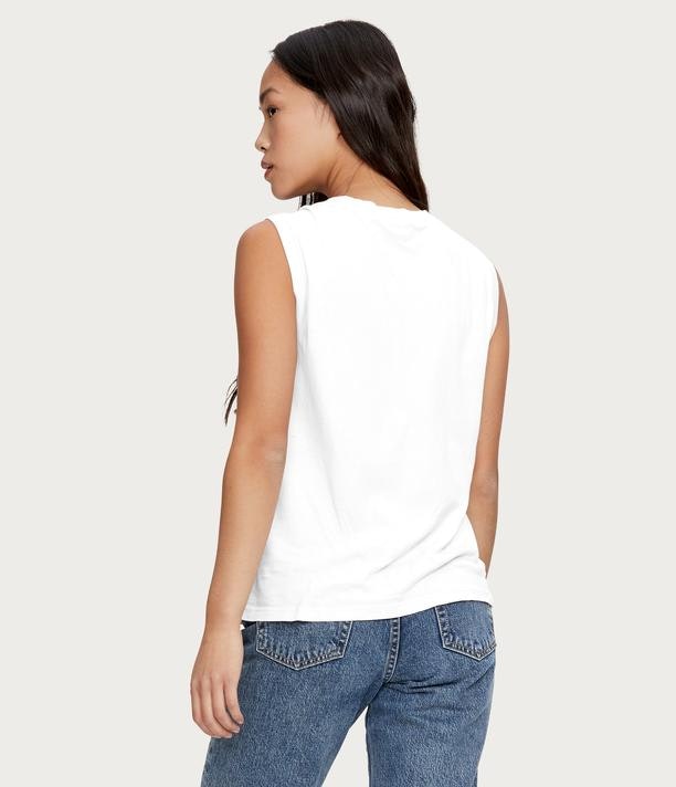 Iris Muscle Tee - White - Kingfisher Road - Online Boutique