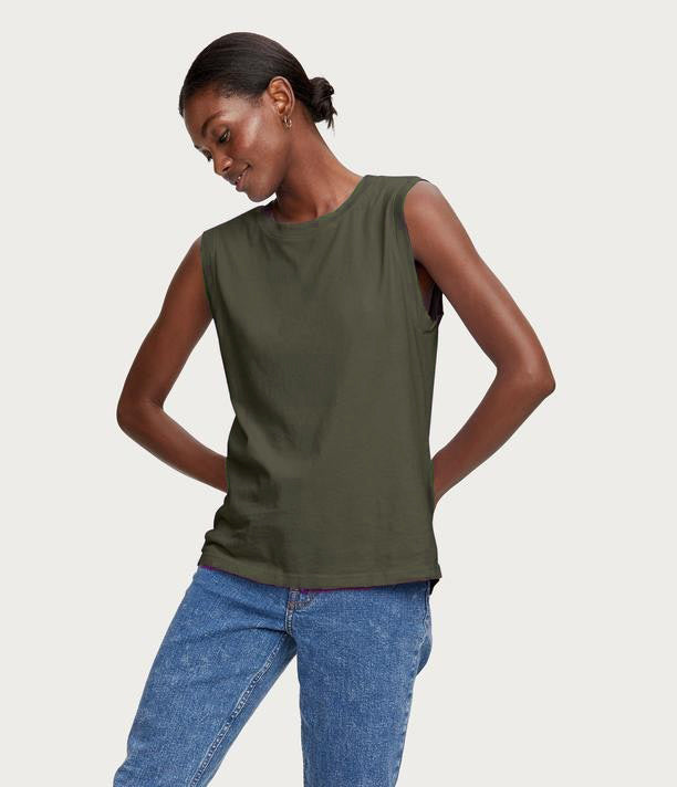 Iris Muscle Tee - Olive - Kingfisher Road - Online Boutique
