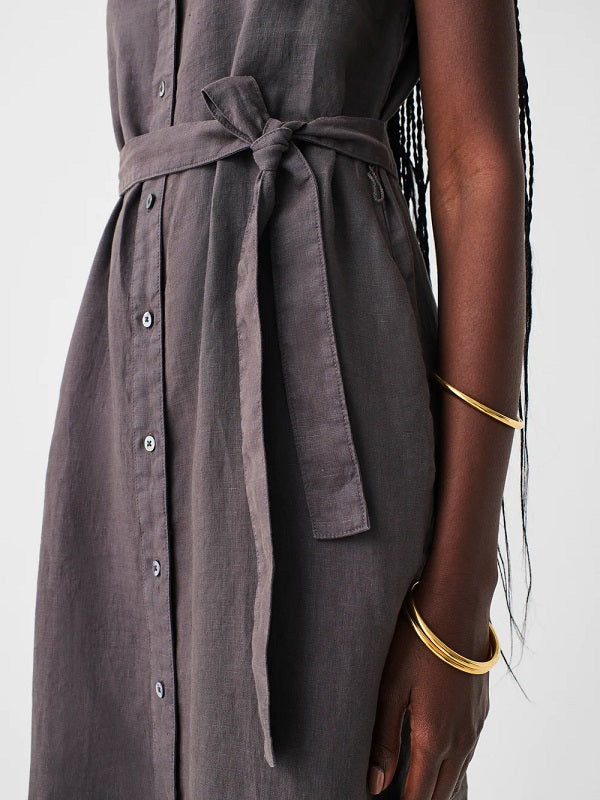 LINEN LAGUNA SHIRT DRESS - WASHED BLACK - Kingfisher Road - Online Boutique
