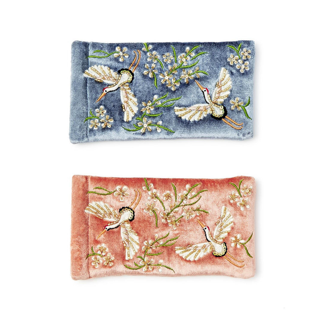 HERON EMBROIDERED AND EMBELLISHED GLASSES CASE