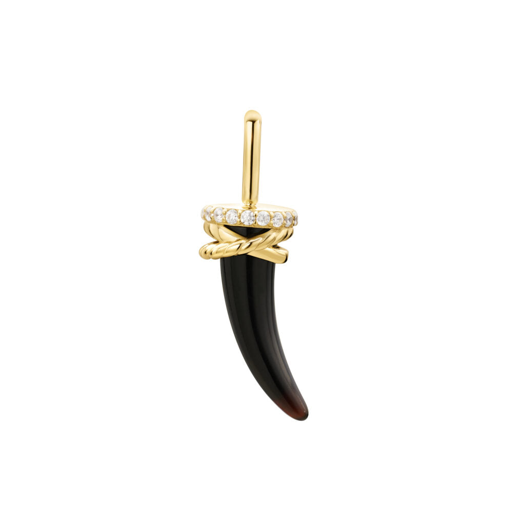 AGATE HORN CHARM-GOLD - Kingfisher Road - Online Boutique