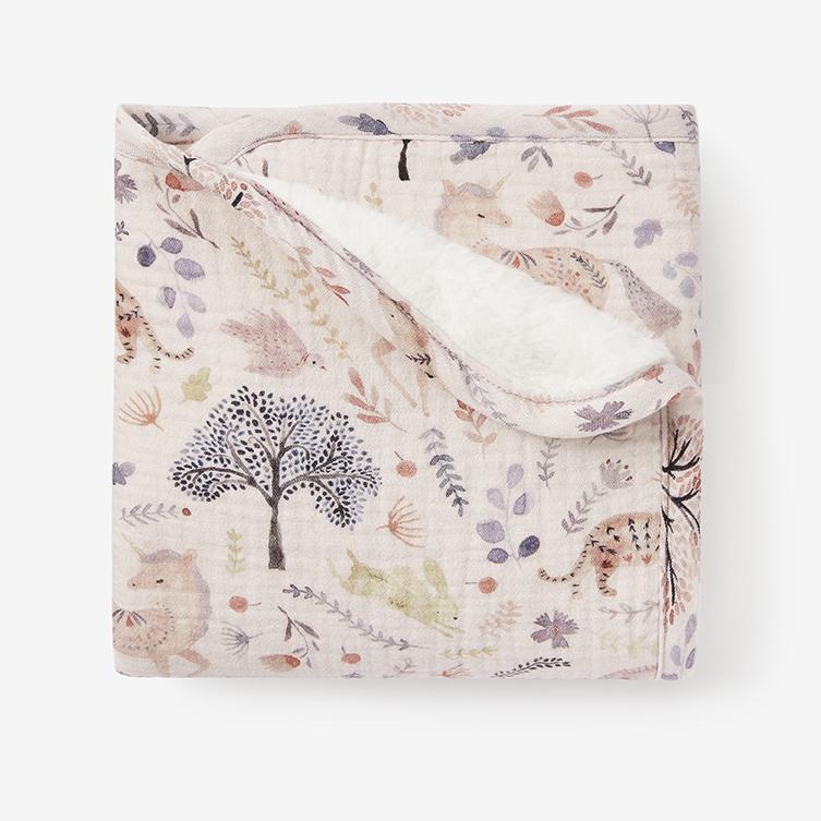 FLORAL PRINT FAUX FUR BACKED BLANKIE - Kingfisher Road - Online Boutique