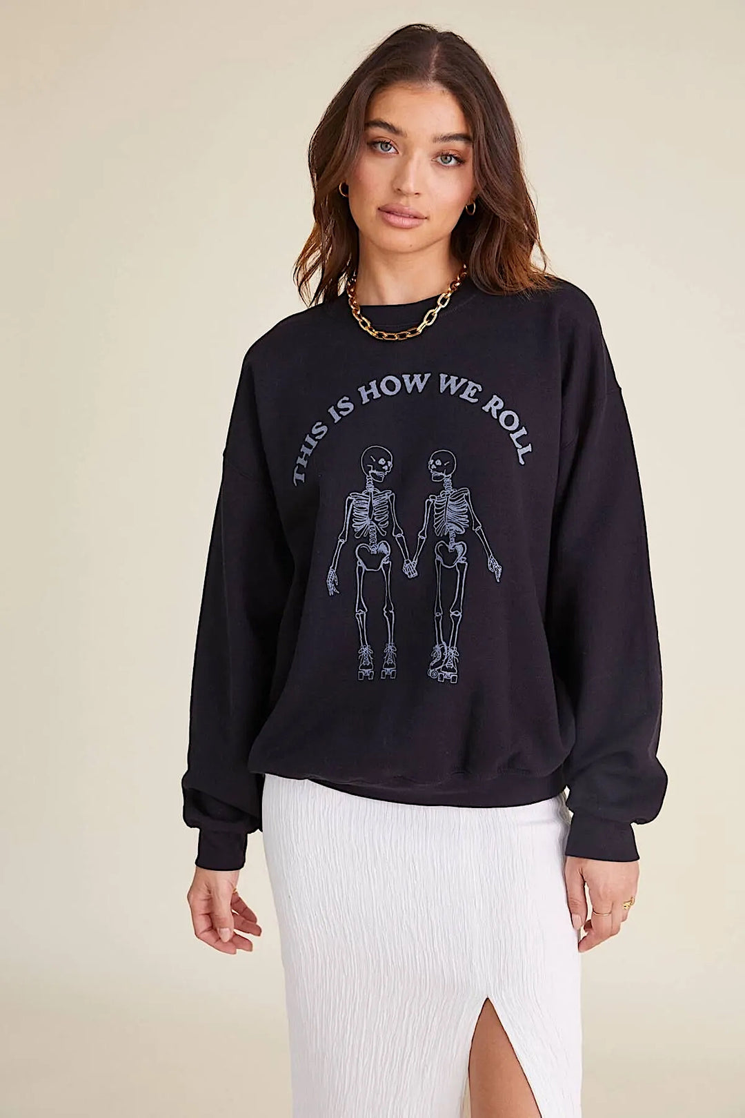 THIS IS HOW WE ROLL CREW SWEATSHIRT - Kingfisher Road - Online Boutique