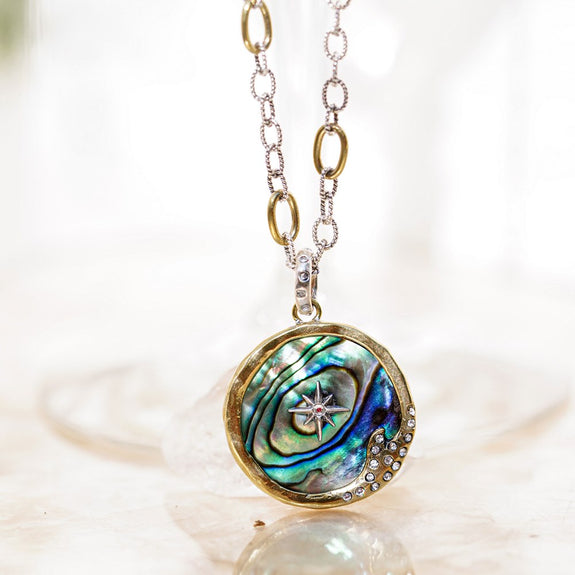 ABALONE SEA IS ALWAYS HOME PENDANT-SILVER - Kingfisher Road - Online Boutique