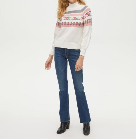 PERNILLE TURTLENECK SWEATER - CHALK COMBO - Kingfisher Road - Online Boutique