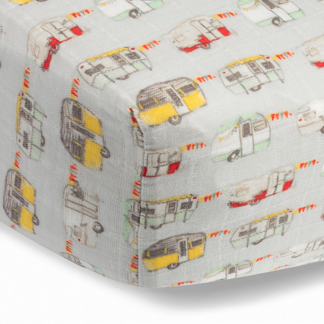 VINTAGE TRAILERS ORGANIC CRIB SHEET - Kingfisher Road - Online Boutique
