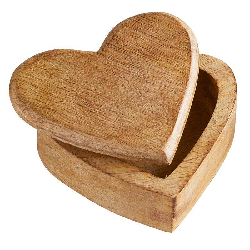 WOODEN HEART BOX - SMALL - Kingfisher Road - Online Boutique