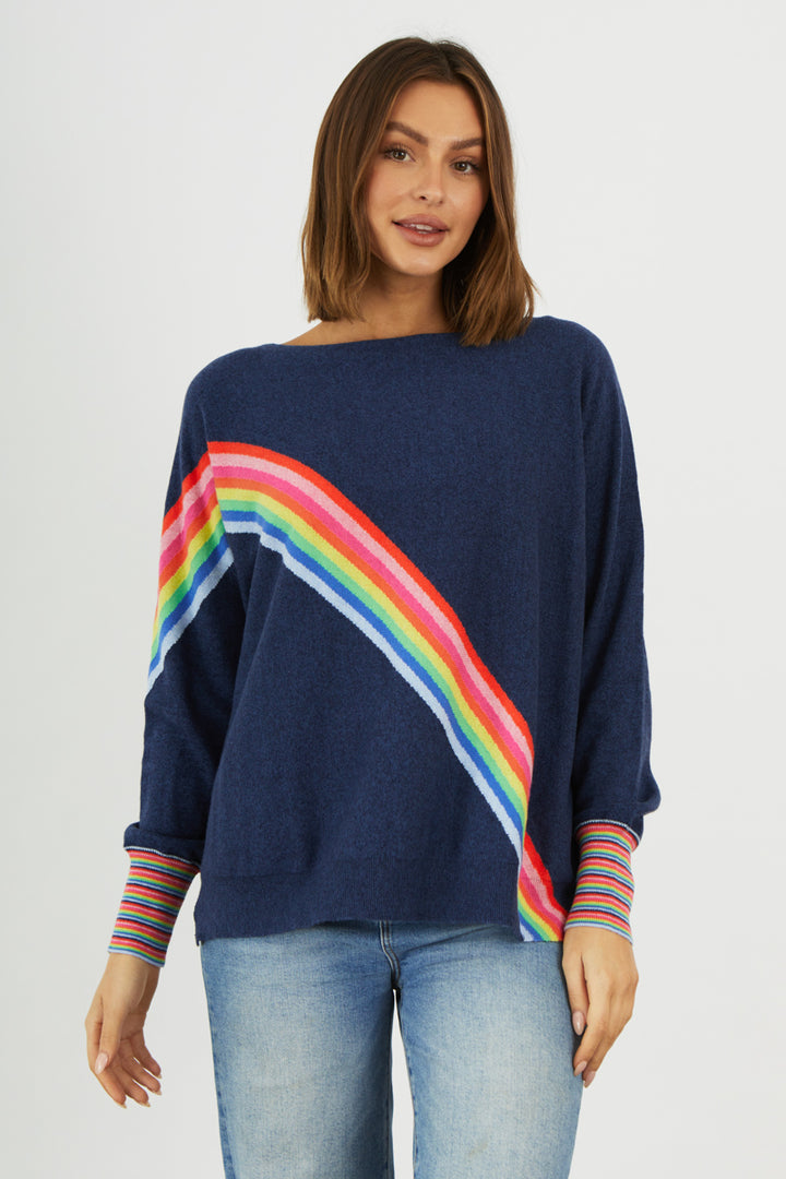 LONG SLEEVE RAINBOW SWEATER - Kingfisher Road - Online Boutique