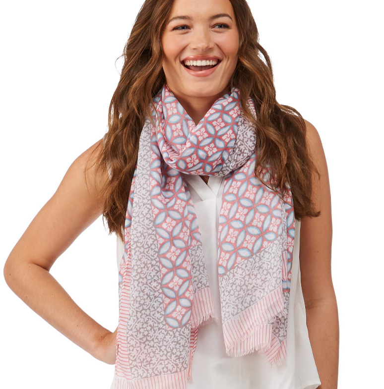 CLOUD SOFT GEOMETRIC PRINTED SCARF - Kingfisher Road - Online Boutique