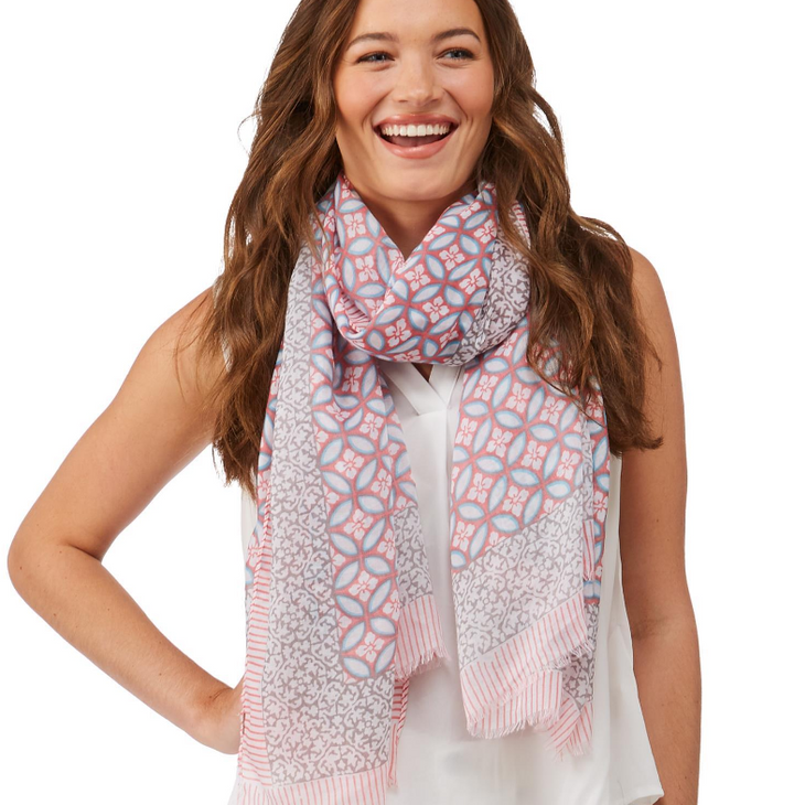 CLOUD SOFT GEOMETRIC PRINTED SCARF - Kingfisher Road - Online Boutique