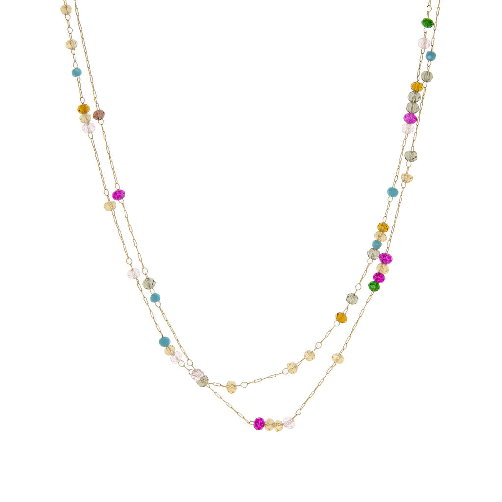 DELICATE LAYERED NECKLACE-GOLD RAINBOW - Kingfisher Road - Online Boutique