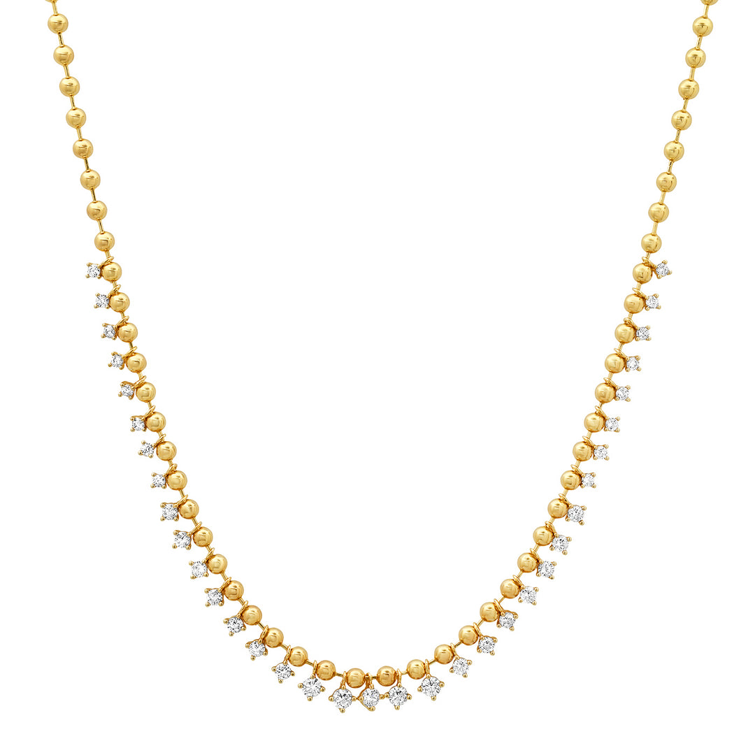 CLEAR CZ AND GOLD BALL NECKLACE-GOLD - Kingfisher Road - Online Boutique