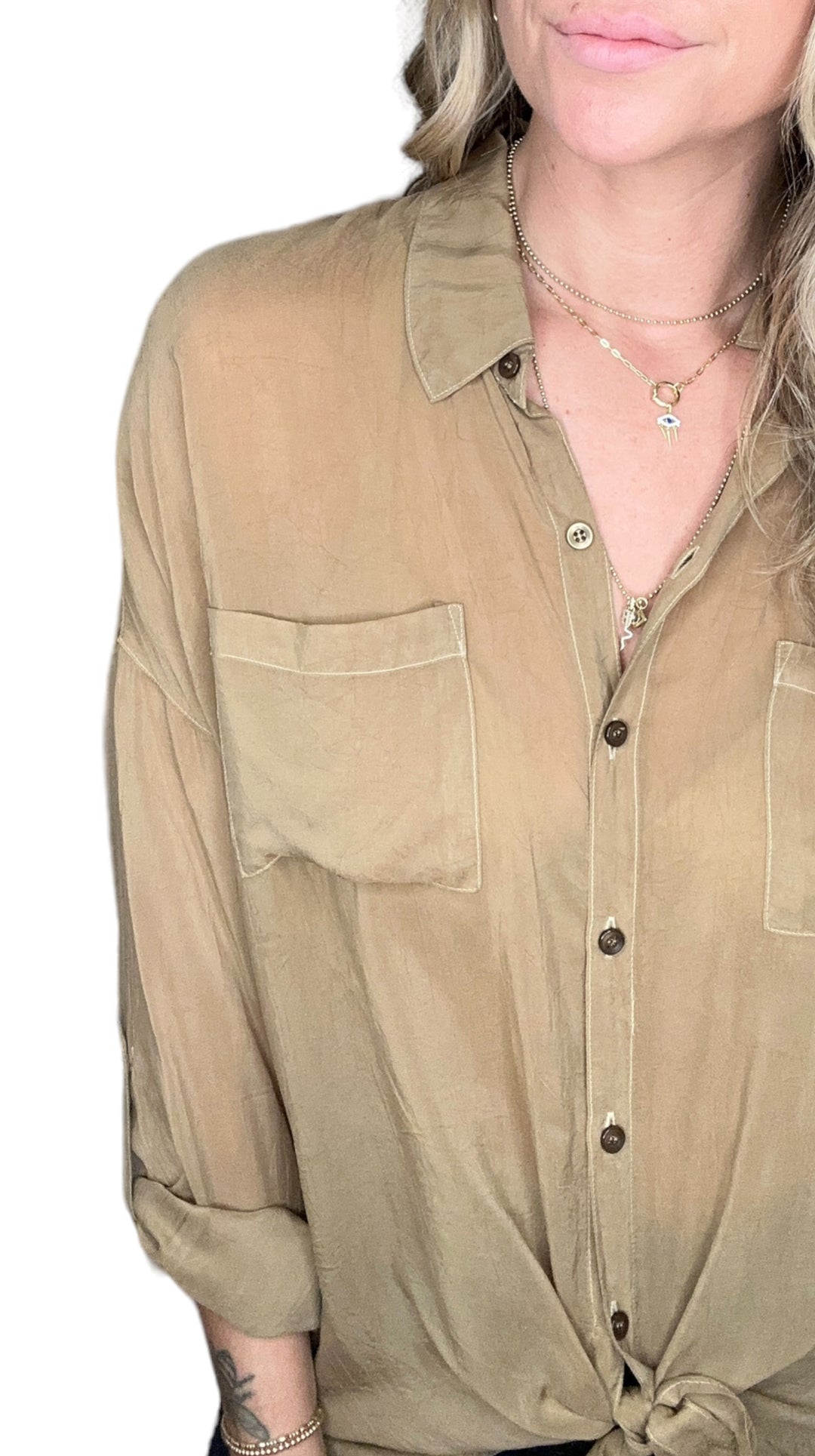 CARGO POCKET TOP - CAMEL - Kingfisher Road - Online Boutique