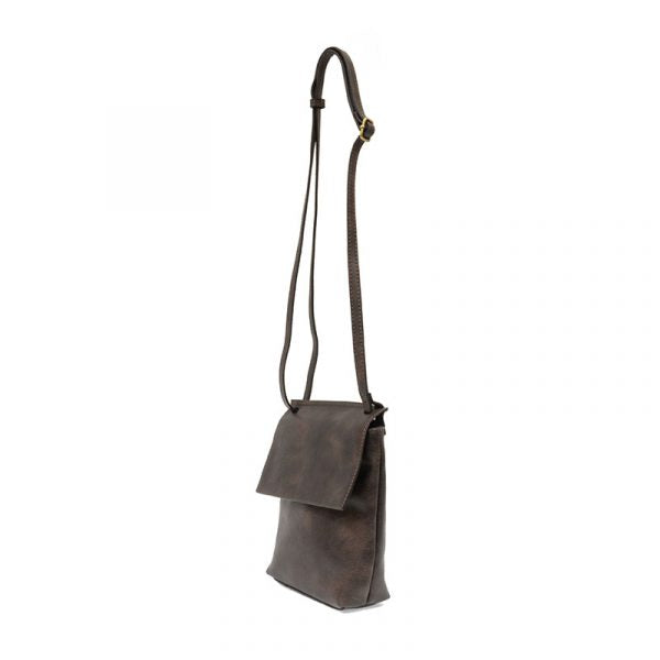 AIMEE FRONT FLAP CROSSBODY-DARK OAK - Kingfisher Road - Online Boutique