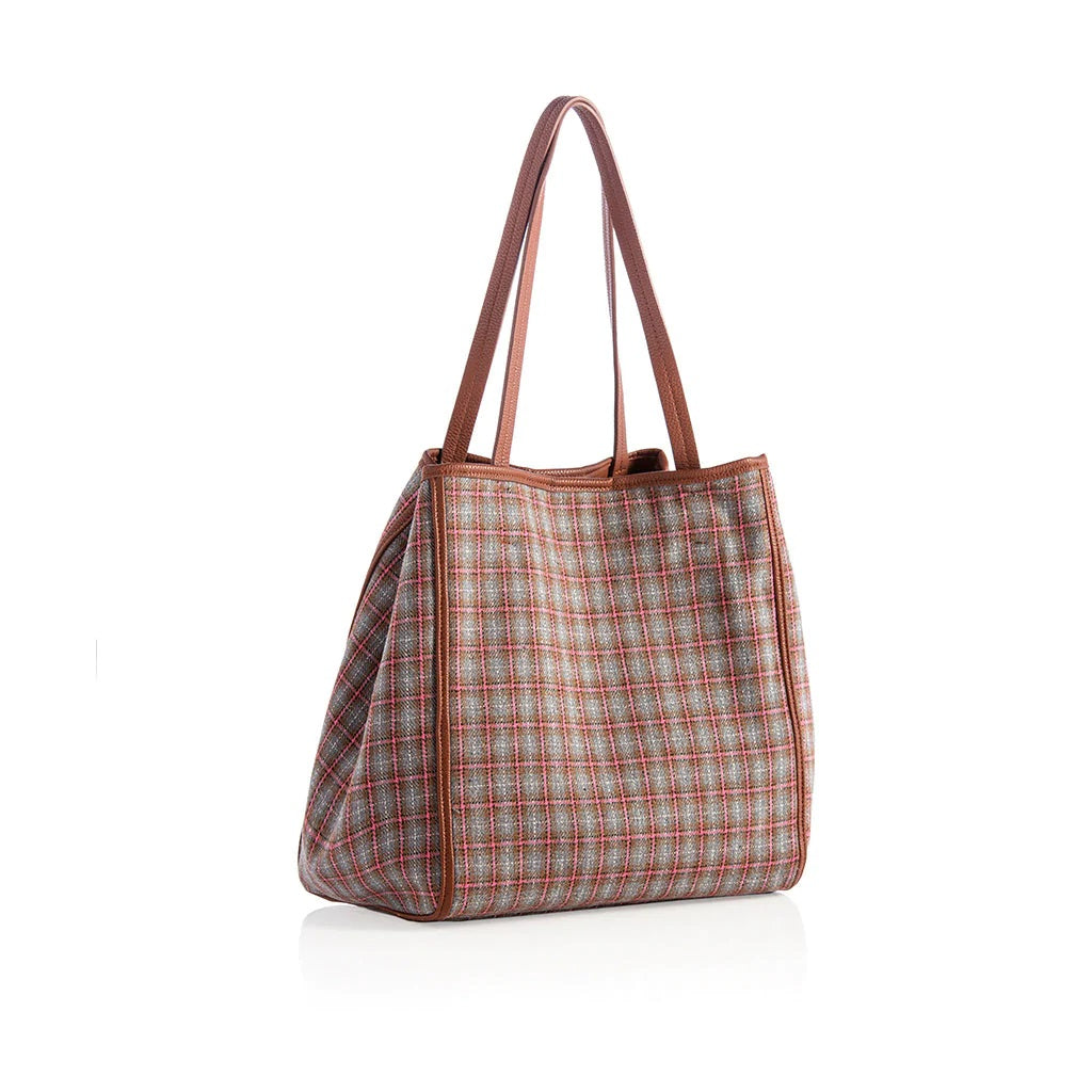 VALE PLAID TOTE - MULTI - Kingfisher Road - Online Boutique