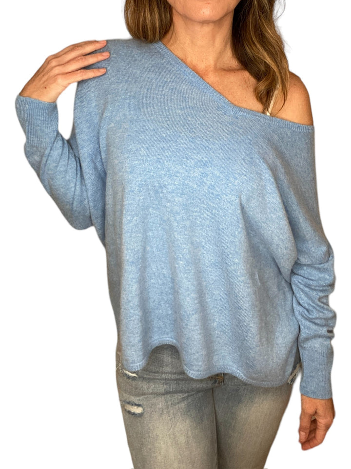 BOYFRIEND SWEATER-LIGHT DENIM - Kingfisher Road - Online Boutique