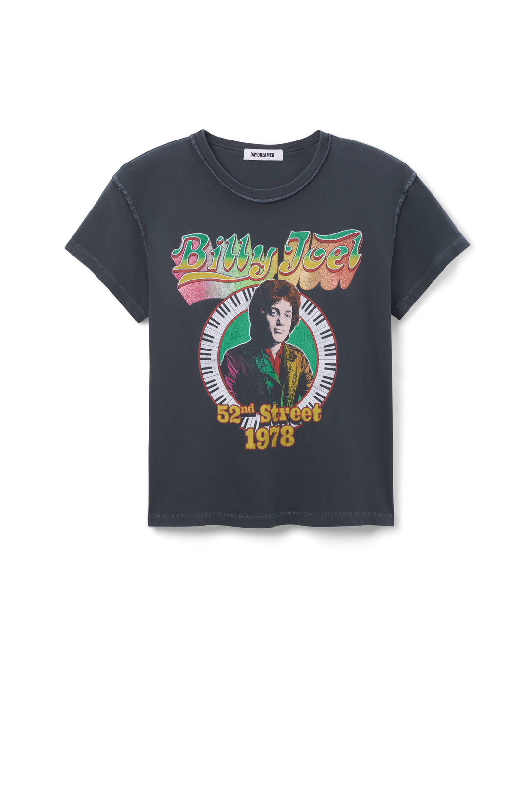 BILLY JOEL 1978 REVERSE TEE-VINTAGE BLACK - Kingfisher Road - Online Boutique