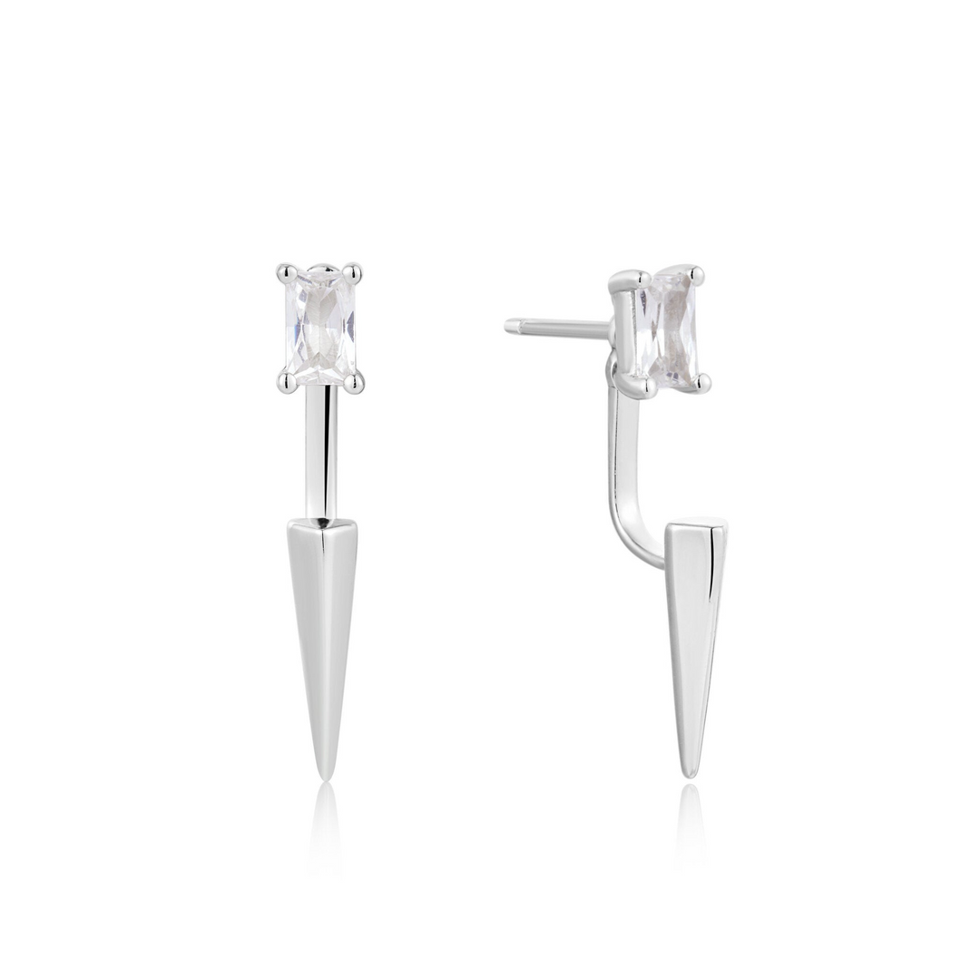POINT STUD EAR JACKETS-SILVER - Kingfisher Road - Online Boutique