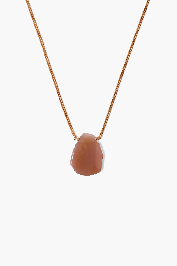 CHOCOLATE MOONSTONE SLICE PENDANT NECKLACE - Kingfisher Road - Online Boutique