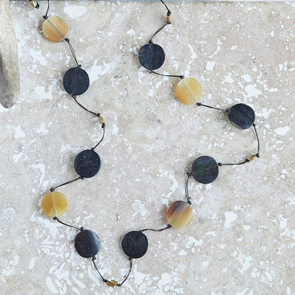 BLACK HORN DISK FISHING LINE NECKLACE - Kingfisher Road - Online Boutique