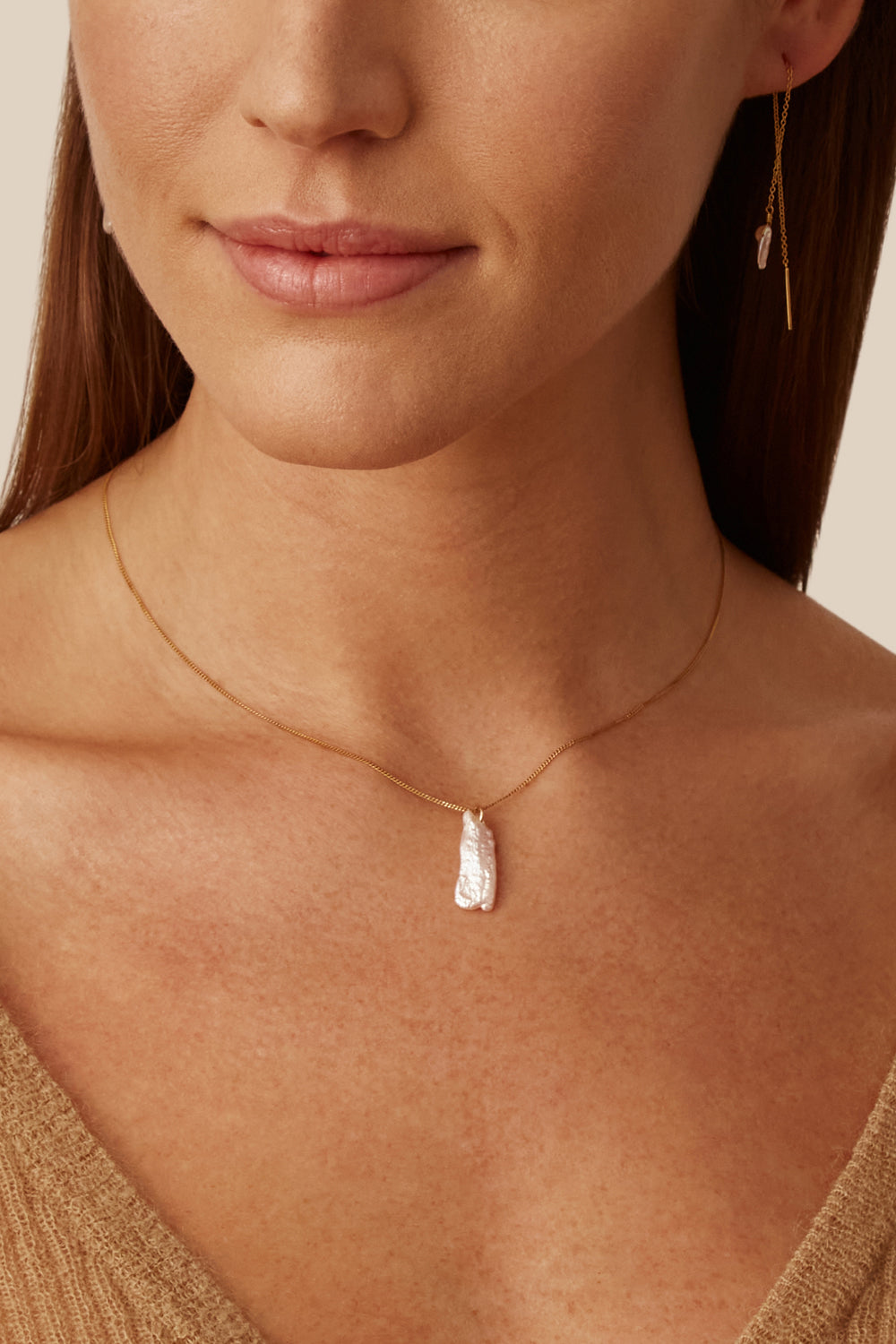 WHITE PEARL ADJUSTABLE CHAIN NECKLACE - Kingfisher Road - Online Boutique
