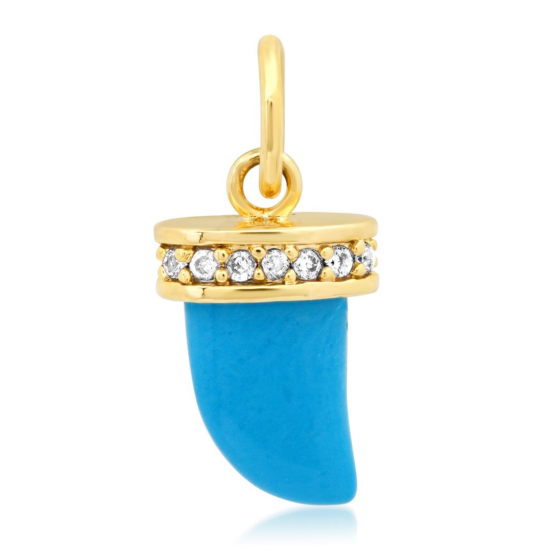 TURQUOISE HORN CHARM - Kingfisher Road - Online Boutique