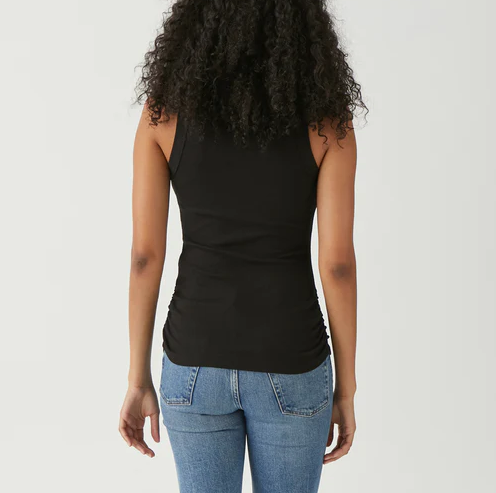 BLANCHE RUCHED SIDE TANK - BLACK - Kingfisher Road - Online Boutique