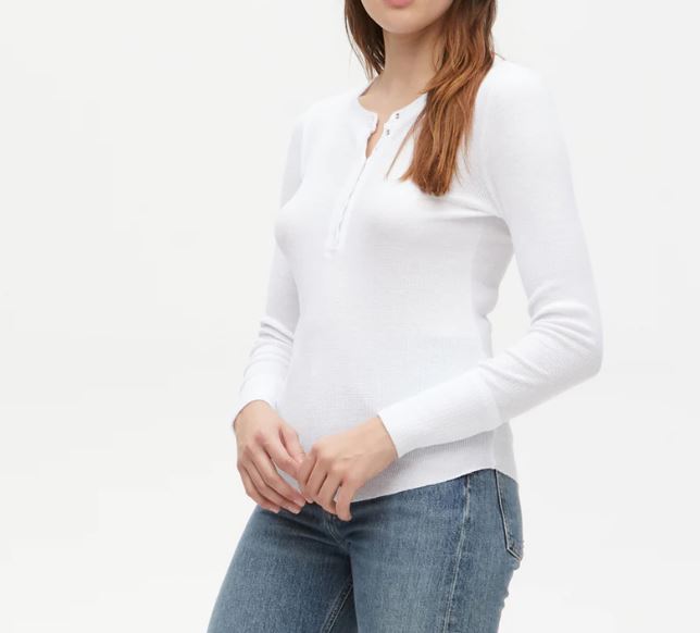 REGAN THERMAL HENLEY - WHITE - Kingfisher Road - Online Boutique