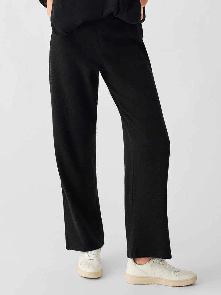 LEGEND LOUNGE WIDE LEG PANT-HEATHERED BLACK TWILL - Kingfisher Road - Online Boutique