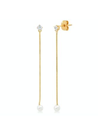 PEARL/CHAIN DANGLE EARRING - Kingfisher Road - Online Boutique