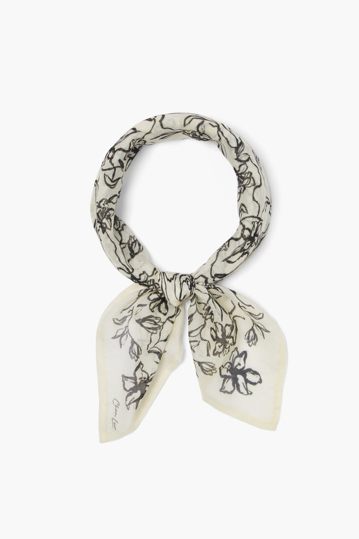 FLORAL BRUSH STROKE BANDANA-EGRET - Kingfisher Road - Online Boutique