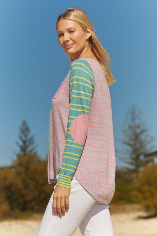 LILAC MIXED STRIPE SWEATER - Kingfisher Road - Online Boutique