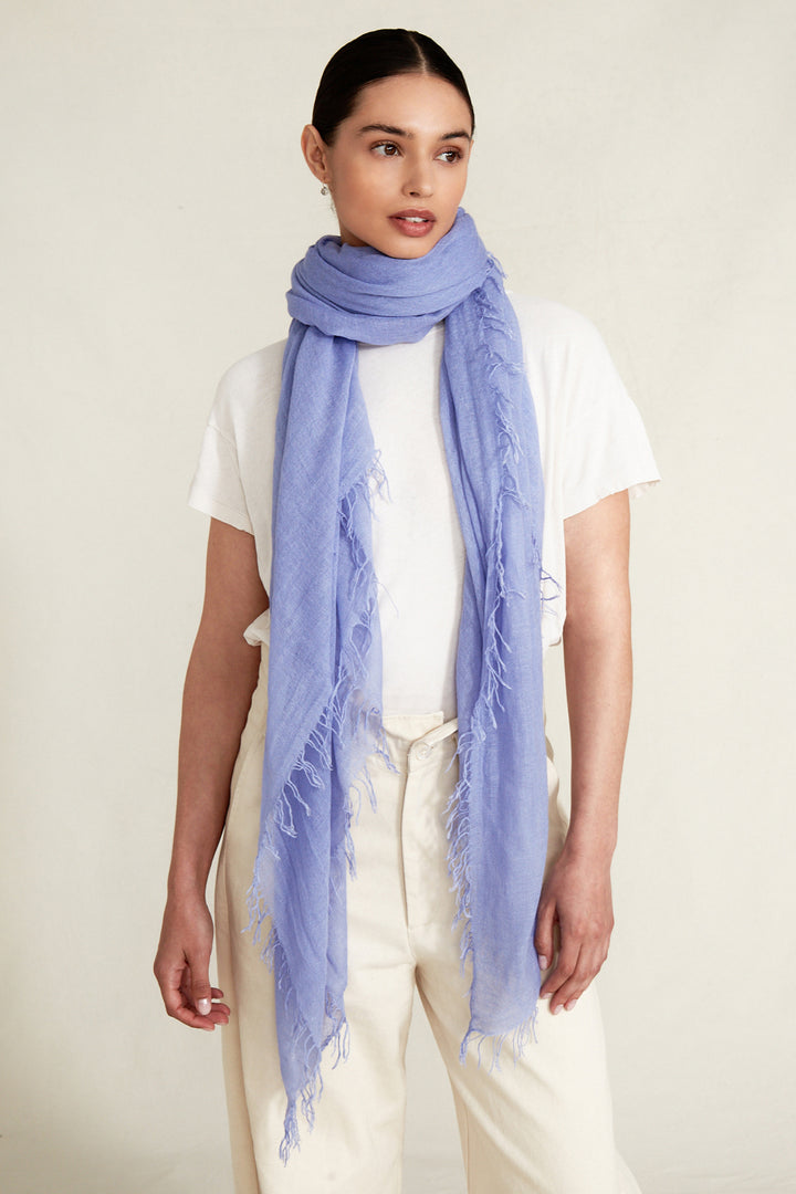 CASHMERE SILK SCARF-PERIWINKLE - Kingfisher Road - Online Boutique
