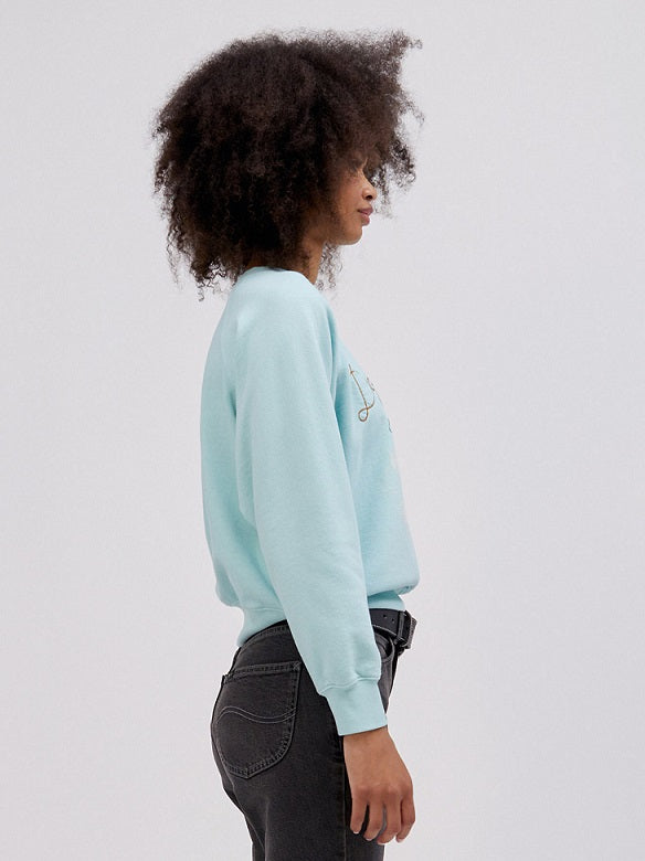 DAYDREAMER X LEE MONUMENT RAGLAN CREW-ICY MOON - Kingfisher Road - Online Boutique