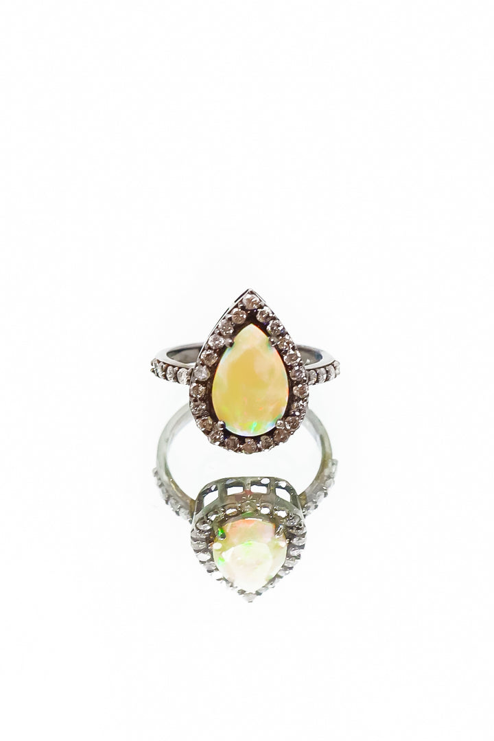 .25ct DIA  ETHOPIAN OPAL RING - Kingfisher Road - Online Boutique