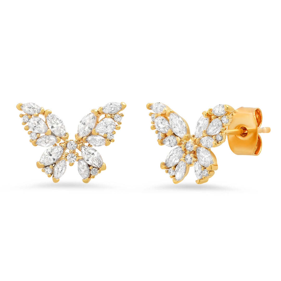 PAVE BUTTERFLY STUDS - Kingfisher Road - Online Boutique