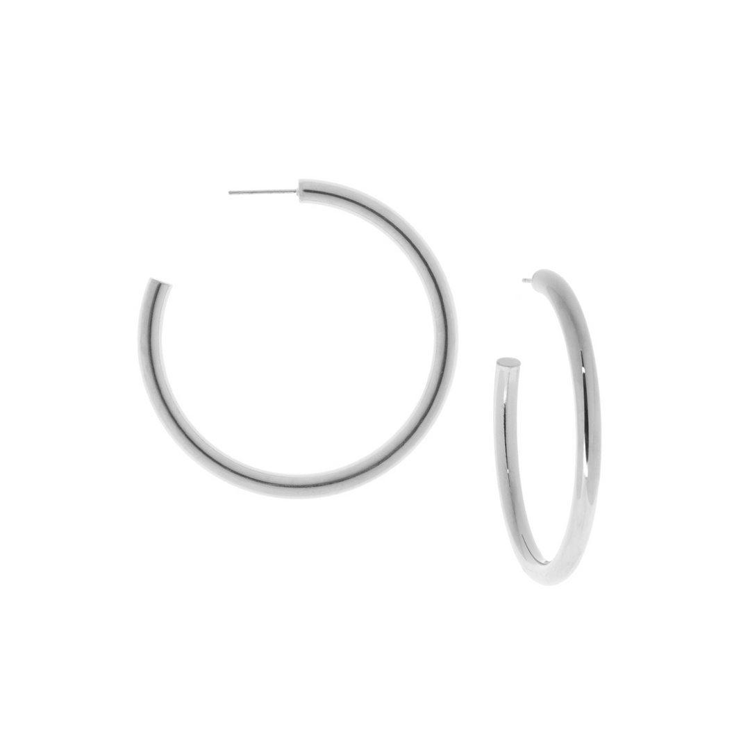 2" HOLLOW HOOP-SILVER - Kingfisher Road - Online Boutique