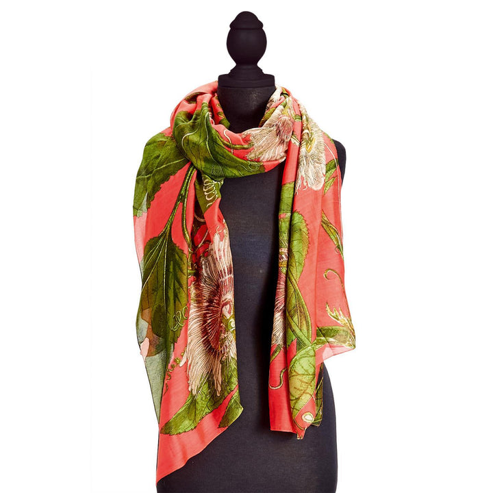 PASSION FLOWER  LIGHTWEIGHT PRINT SCARF - Kingfisher Road - Online Boutique