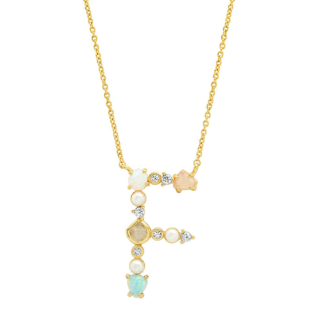 Stone Initial Necklace - Kingfisher Road - Online Boutique