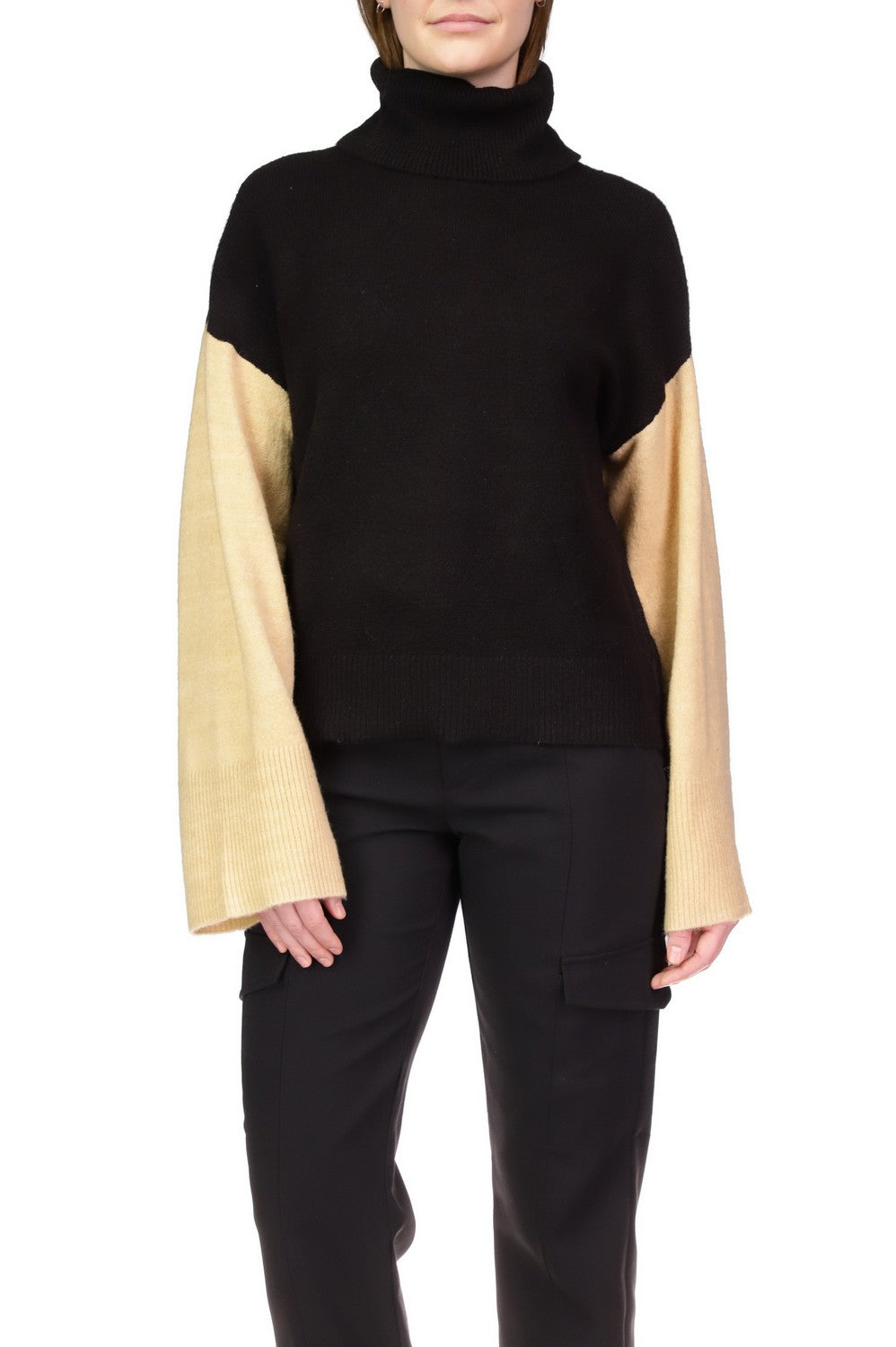 THE COLOR BLOCK SWEATER-BLACK - Kingfisher Road - Online Boutique