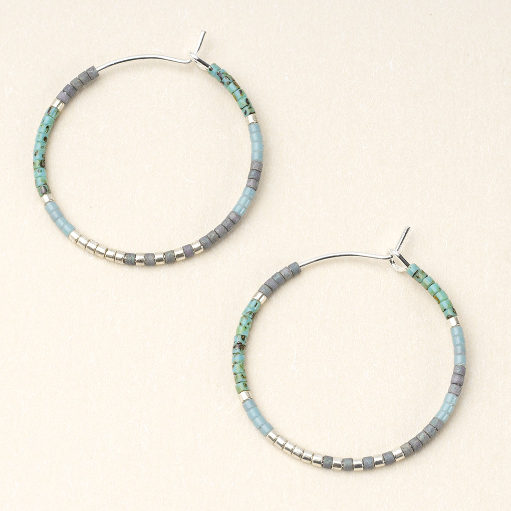 CHROMACOLOR MIYUKI SMALL HOOPS TURQUOISE/SILVER - Kingfisher Road - Online Boutique