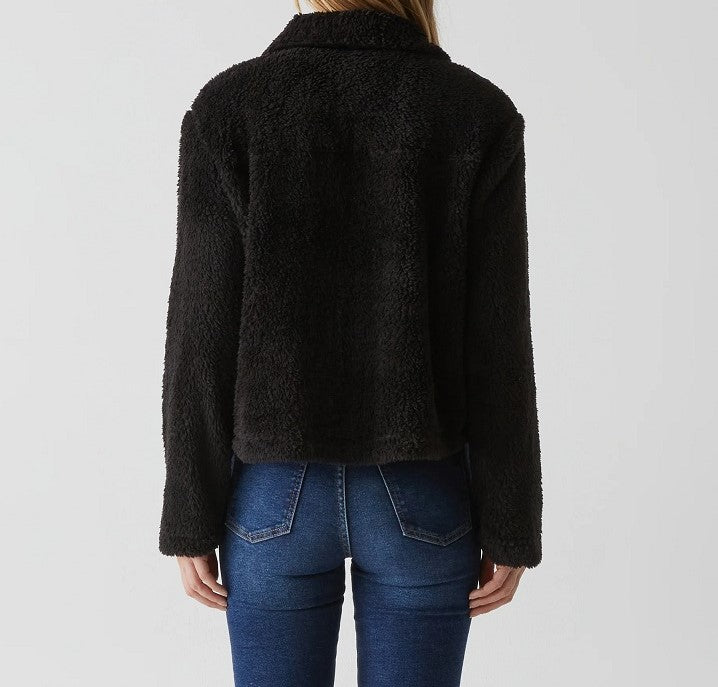 ARIZONA BUTTON FRONT JACKET - BLACK - Kingfisher Road - Online Boutique