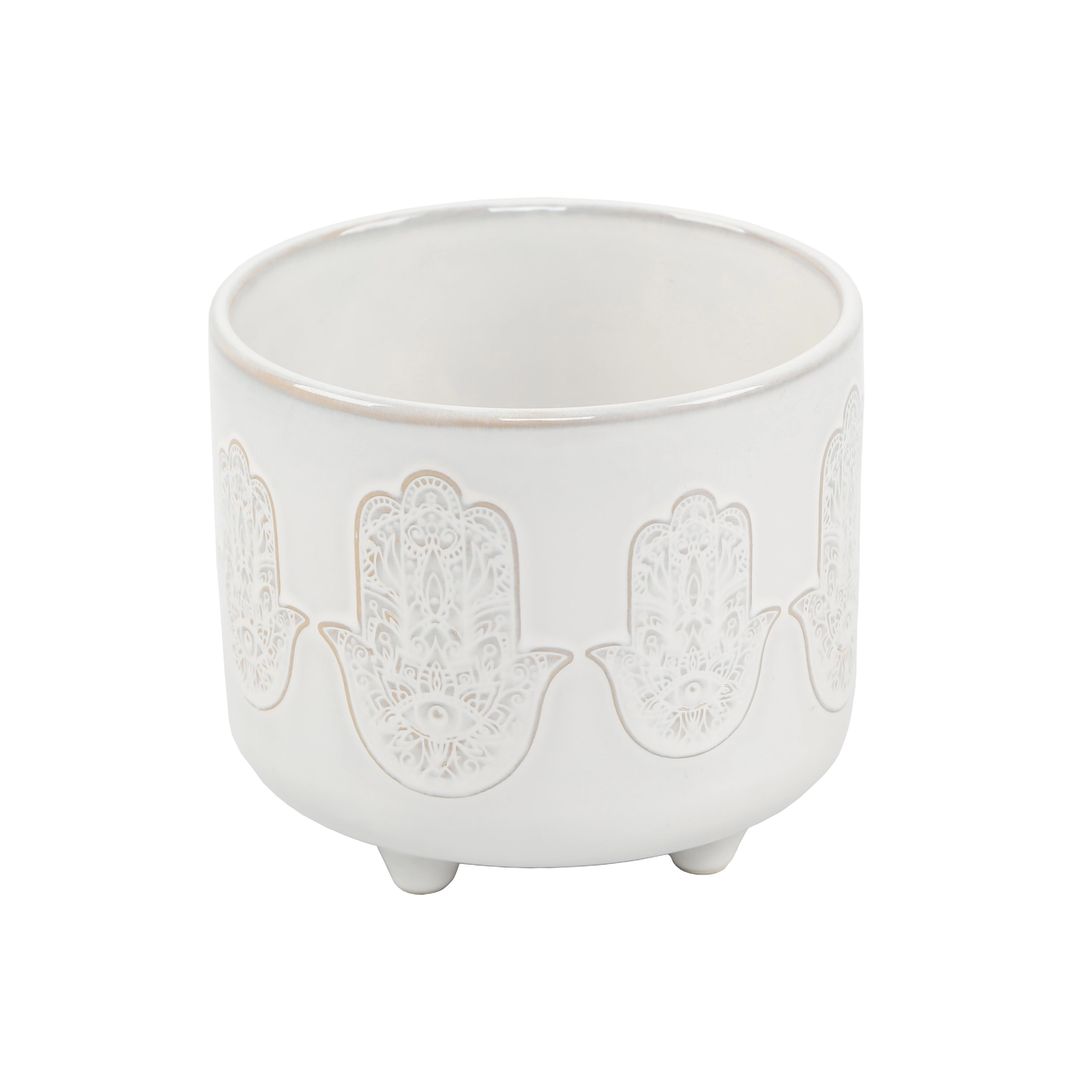 6" HAMSA FOOTED PLANTER - Kingfisher Road - Online Boutique