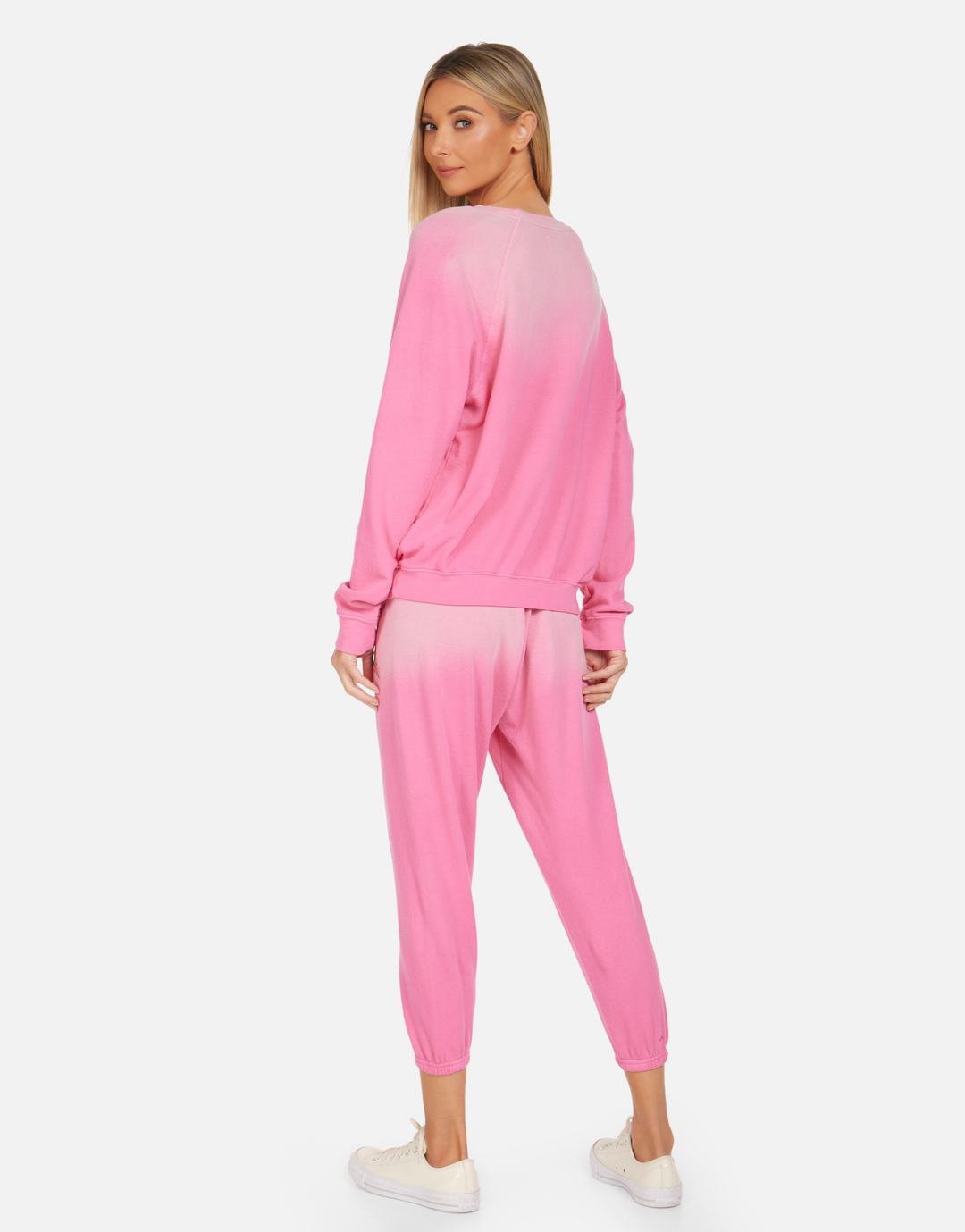 BRIGHT PINK OMBRE ANELA CREW NECK PULLOVER RAINBOW LIGHTNING STAR - Kingfisher Road - Online Boutique
